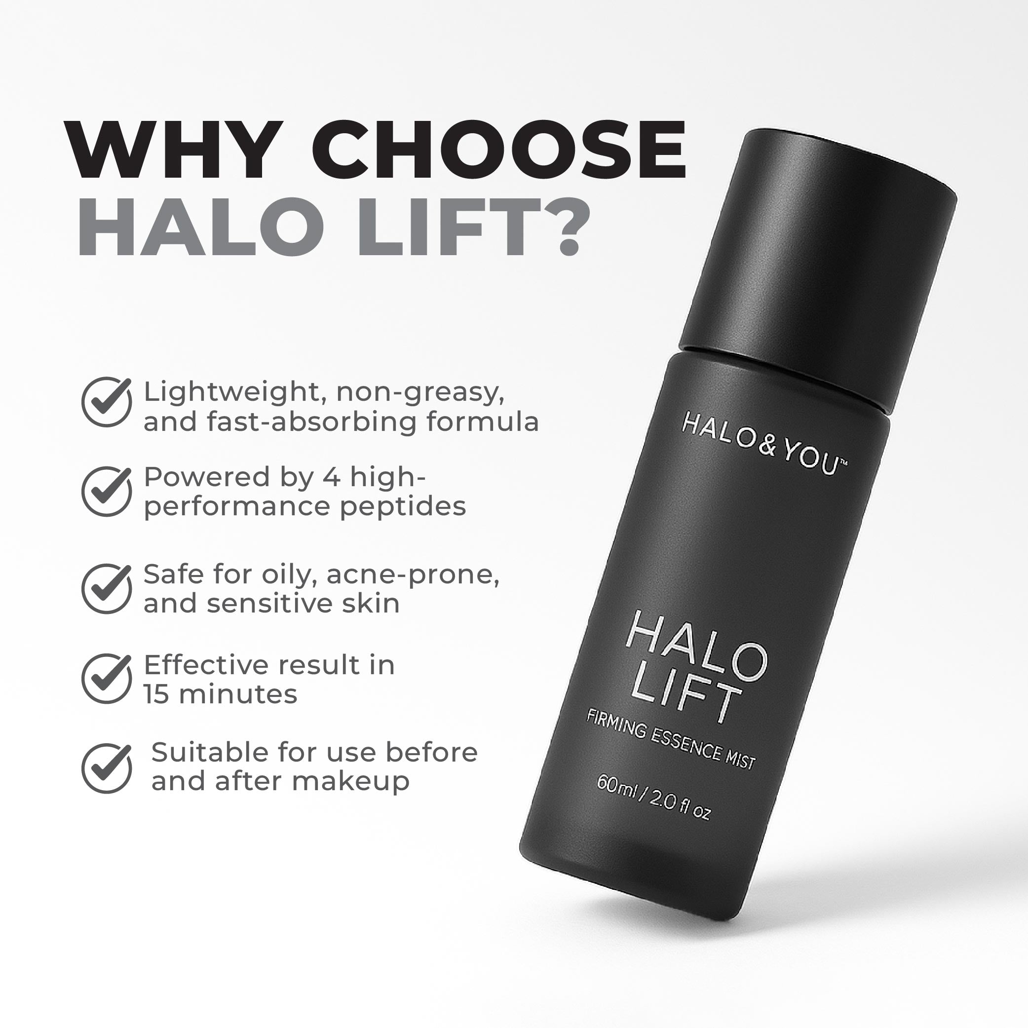 Clear, Non-Greasy Essence Texture of Halo Lift Anti-Aging Mist