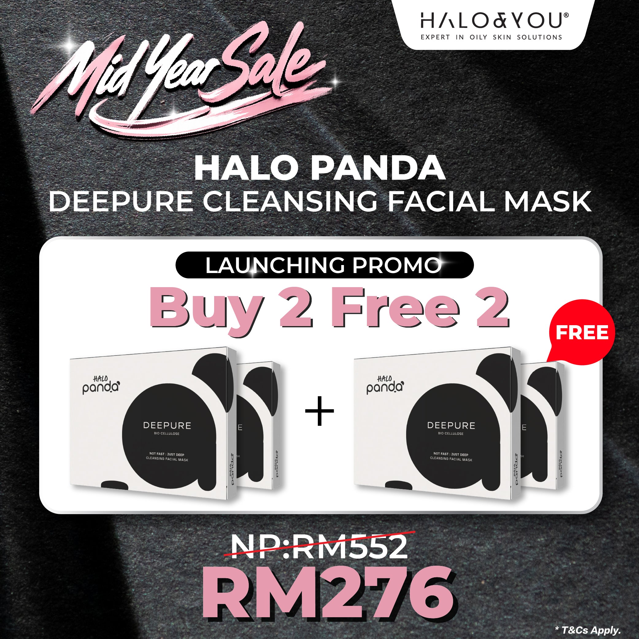 <tc>买一送一 (1 PCS) HALO PANDA DEEPURE CLEANSING FACIAL MASK</tc>