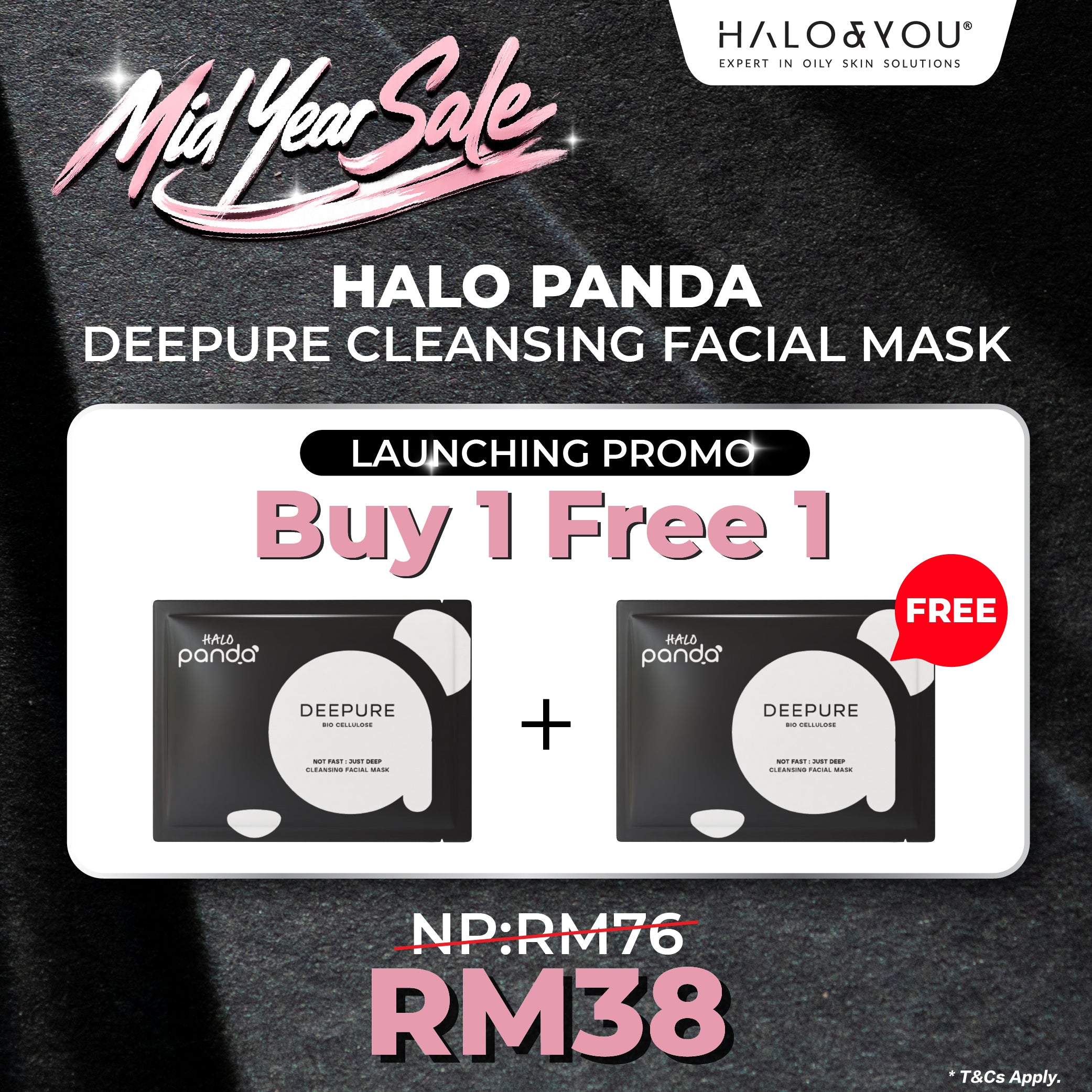 <tc>买一送一 (1 PCS) HALO PANDA DEEPURE CLEANSING FACIAL MASK</tc>