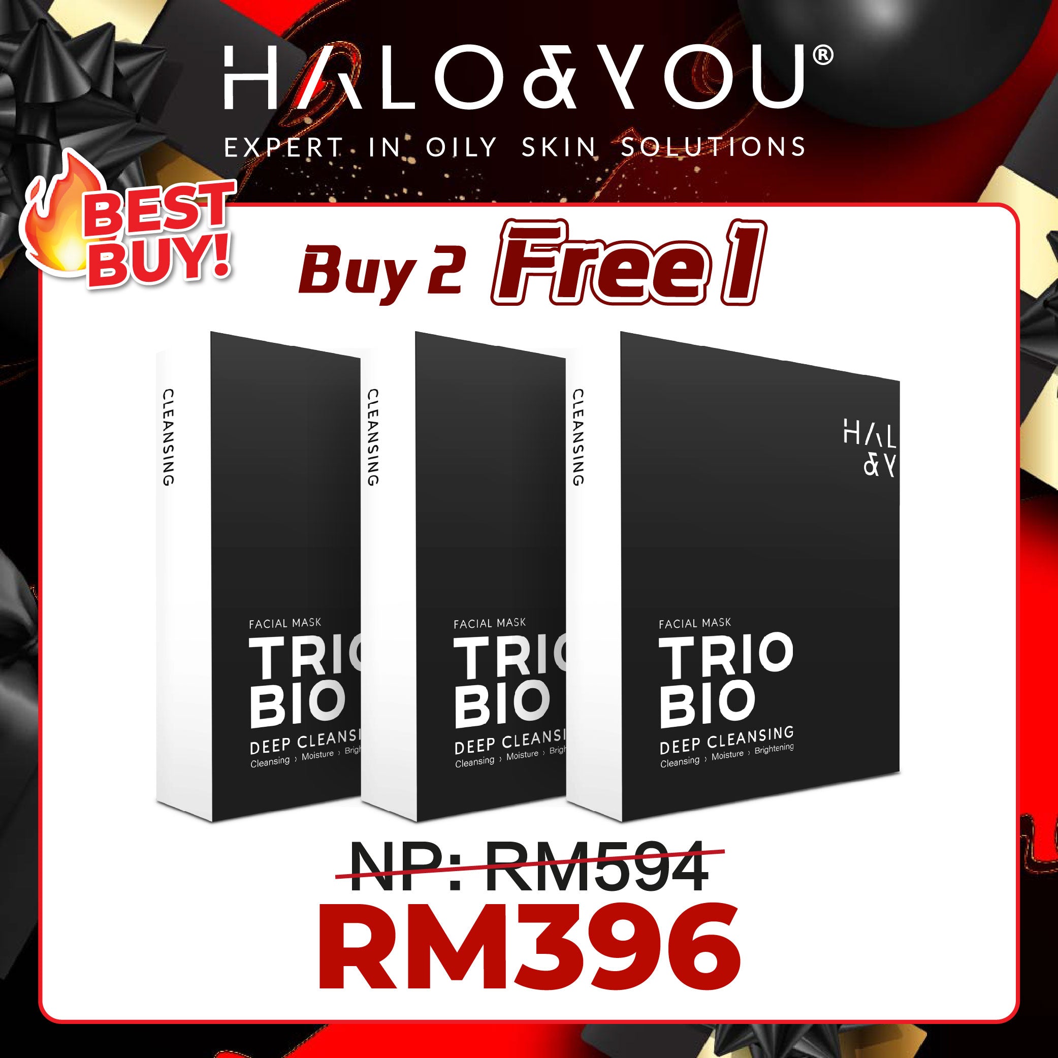 <tc>Tawaran Bundle - Masker Muka Pembersih Trio Bio Blacky
</tc>