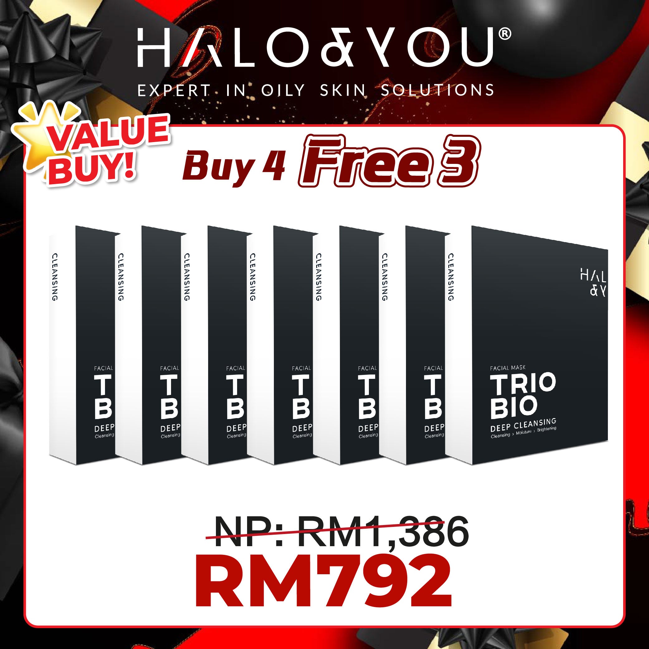 <tc>Tawaran Bundle - Masker Muka Pembersih Trio Bio Blacky
</tc>