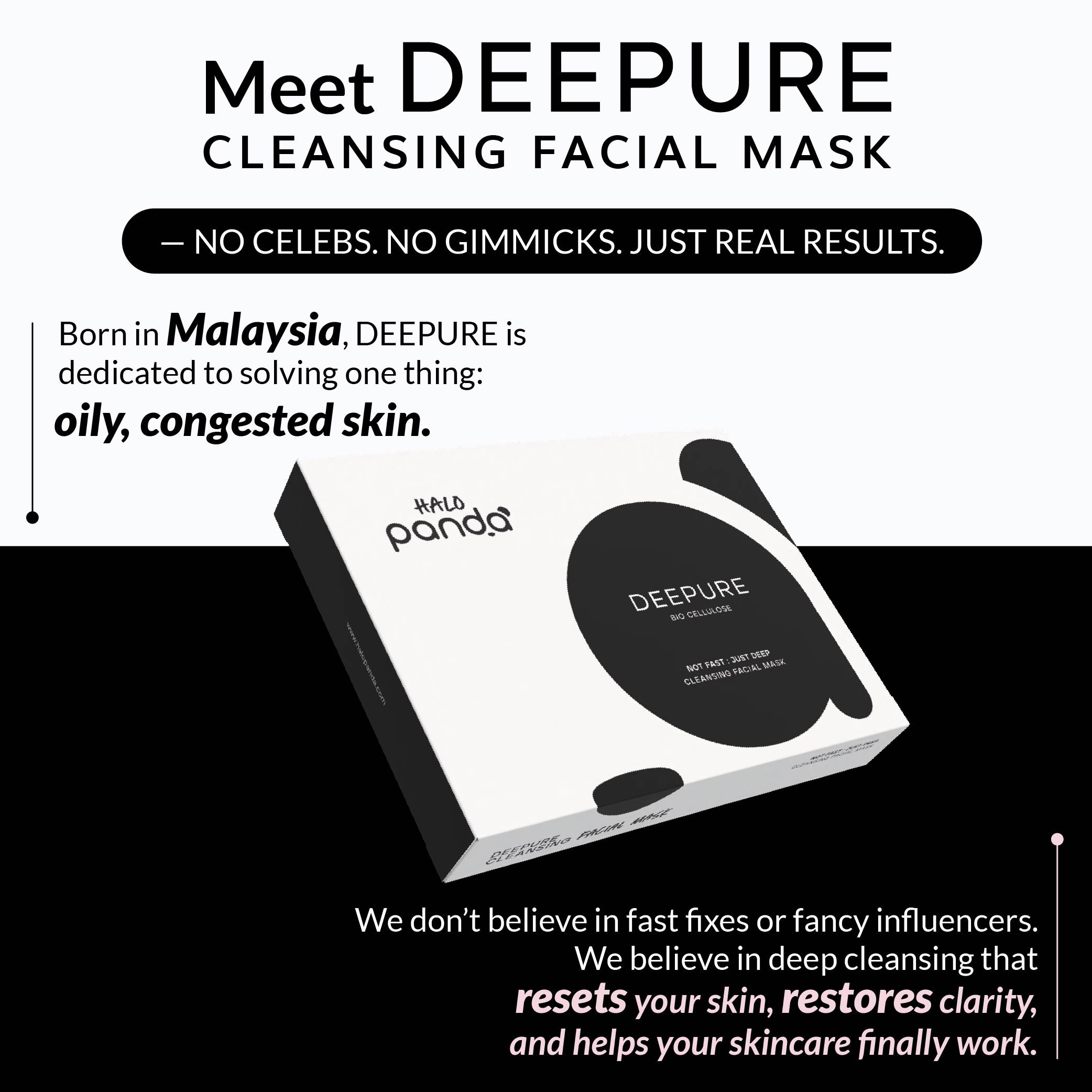 [BUY 1 FREE 1] HALO PANDA DEEPURE CLEANSING FACIAL MASK