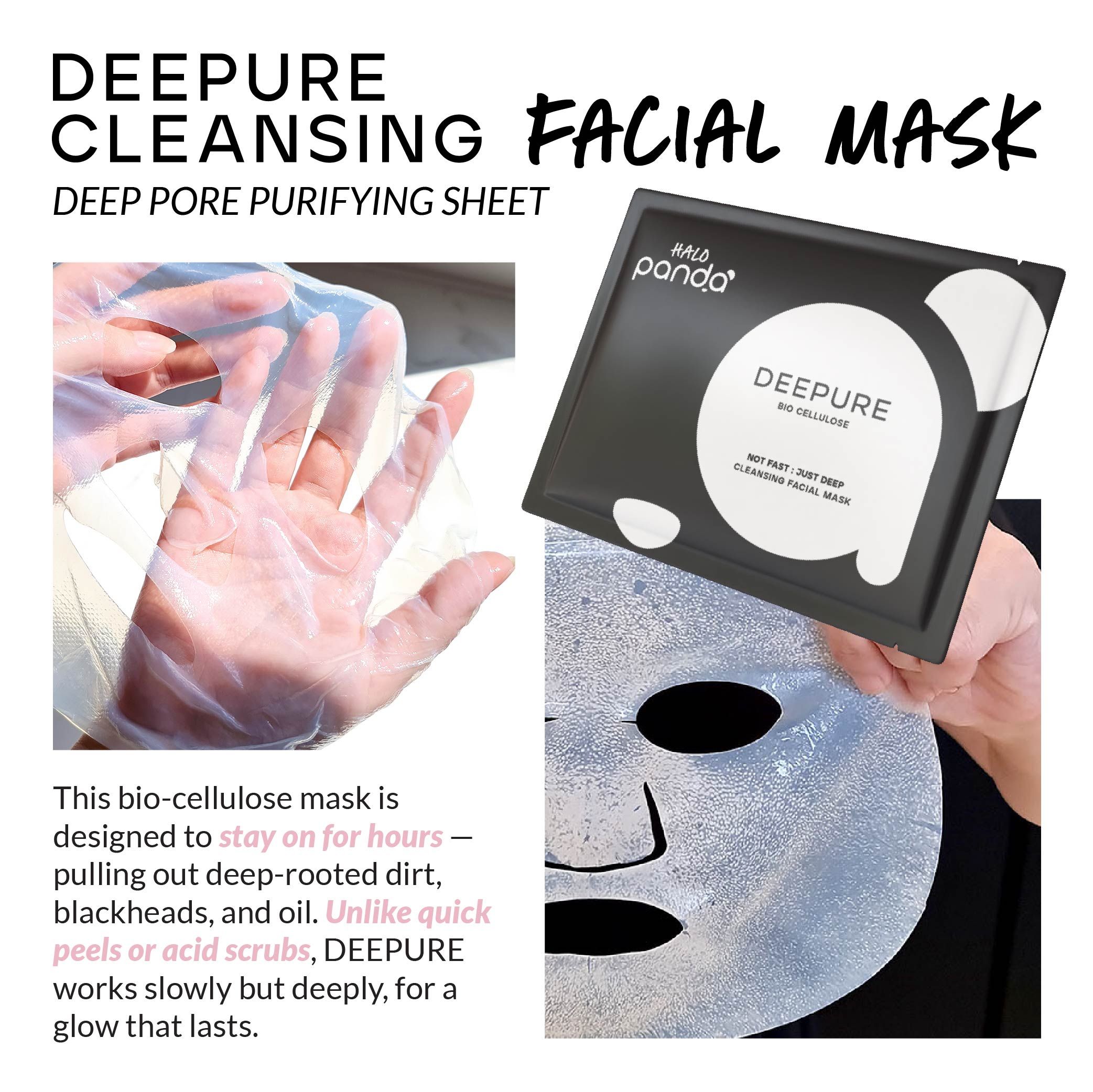 [BUY 1 FREE 1] HALO PANDA DEEPURE CLEANSING FACIAL MASK